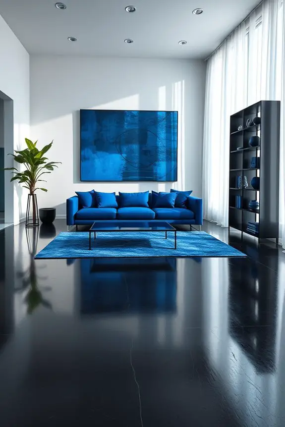 calm minimalist blue and black
