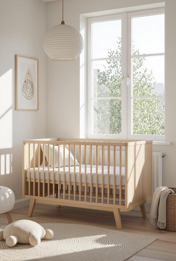 calm minimalist scandinavian baby nursery