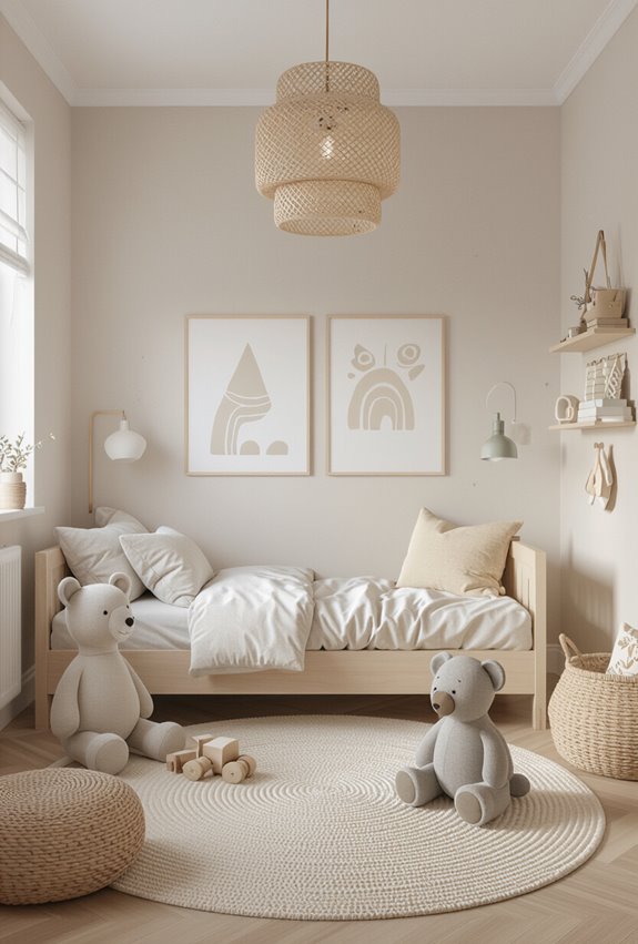 calm minimalist sensory friendly bedroom