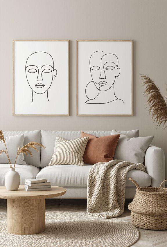 calm monochrome continuous contour