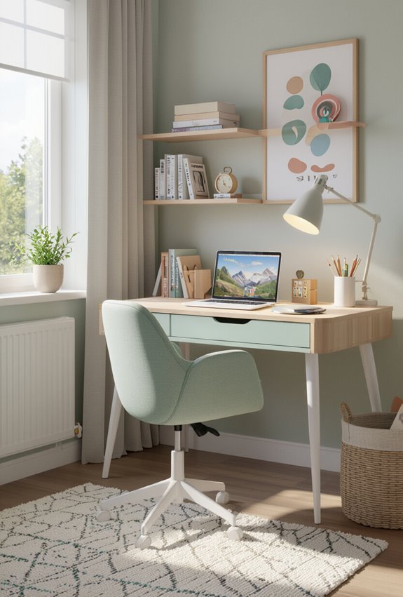 calm organized focused study corner