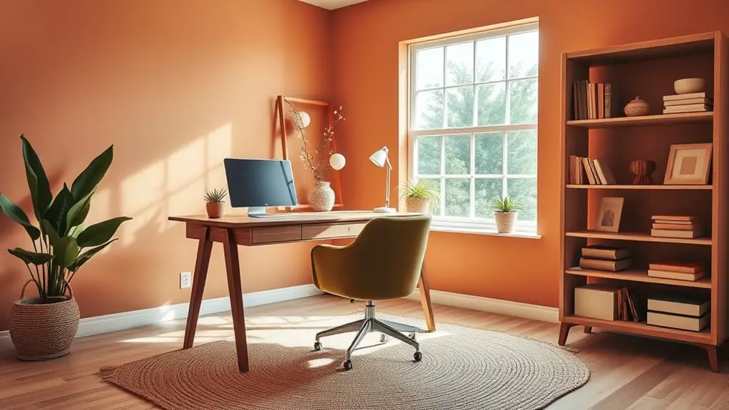 calm productive earth tone workspace