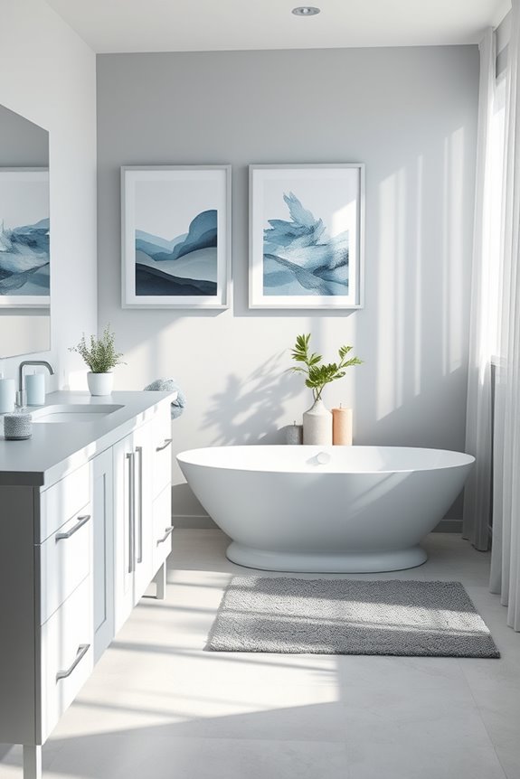 calming blue grey artwork