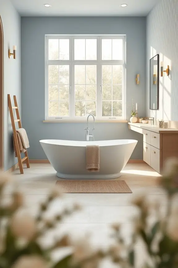 calming dusty blue beige