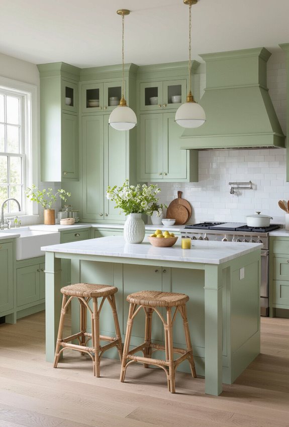 calming pastel farmhouse kitchen charm