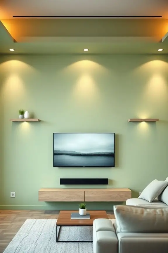 calming soft green ambiance