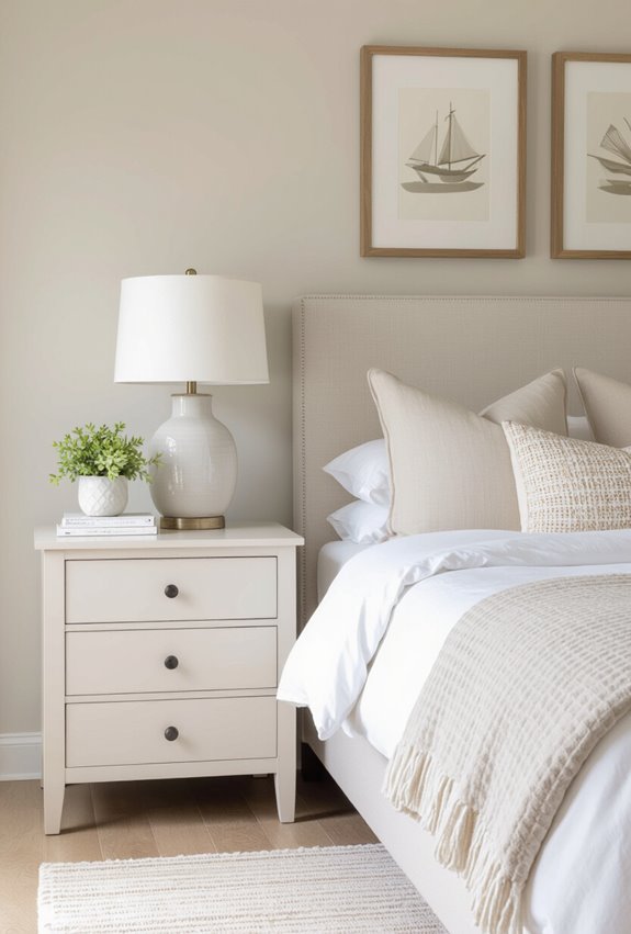 calming soft linen bedside