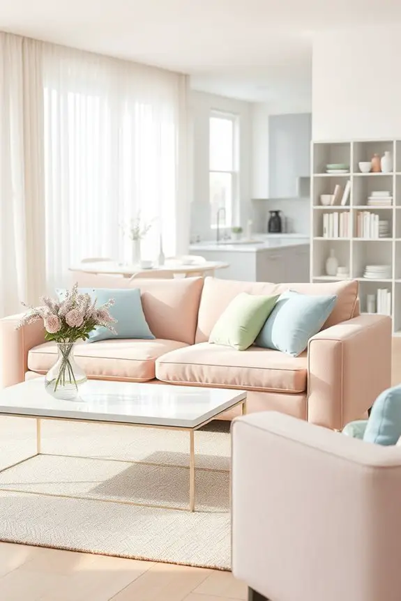 calming soft pastel tones