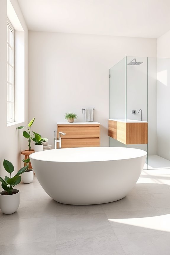 calming uncluttered bathroom design