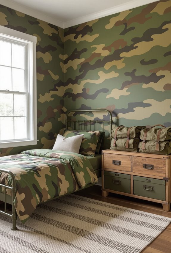 camouflage army themed room decor