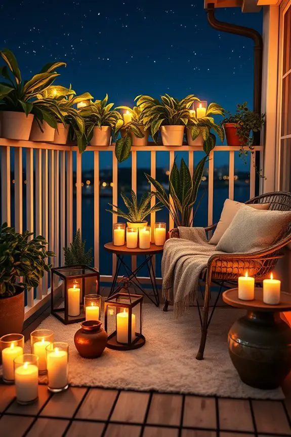 candlelit balcony romantic ambiance