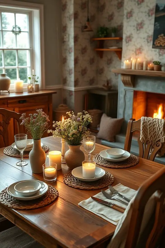 candlelit cozy dining room