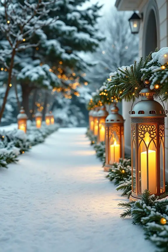 candlelit walkway holiday ambiance