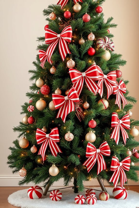 candy cane striped bows