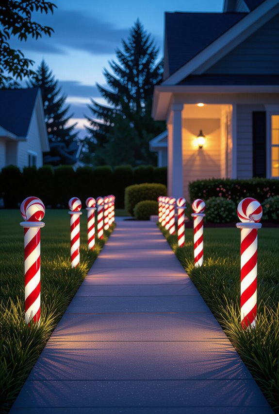 candy cane walkway decorations