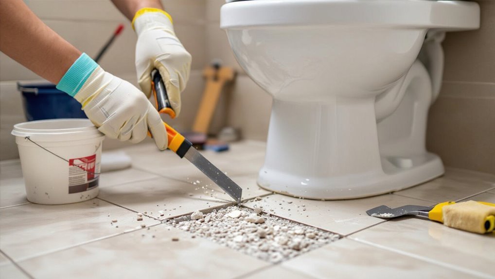 careful grout and tile removal