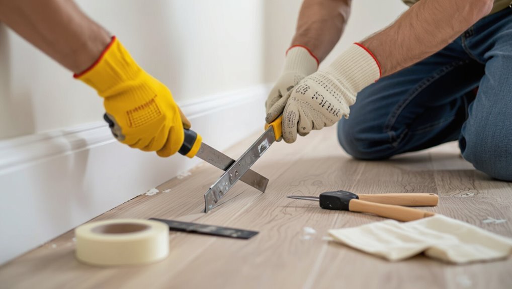 carefully remove trim safely