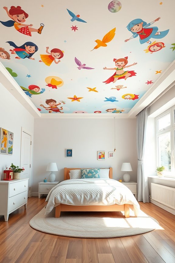 cartoon character ceiling murals