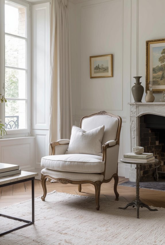carved upholstered french seating