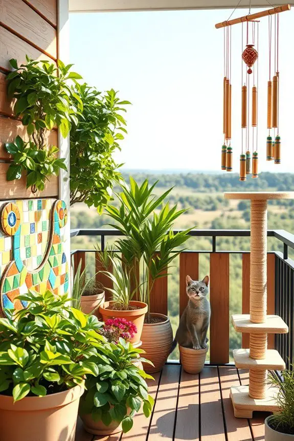cat friendly outdoor art ideas