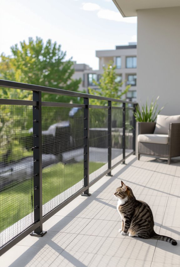 cat proof balcony railing barrier