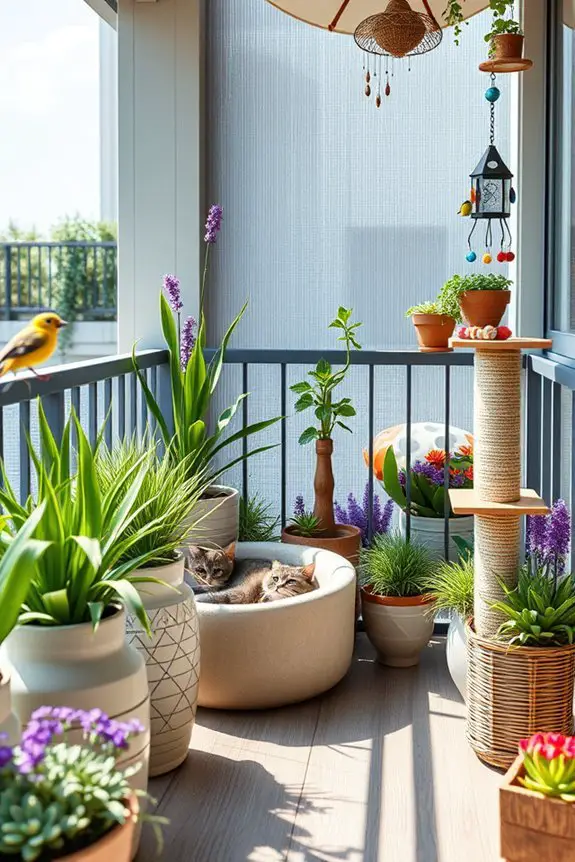 cat safe balcony decor ideas