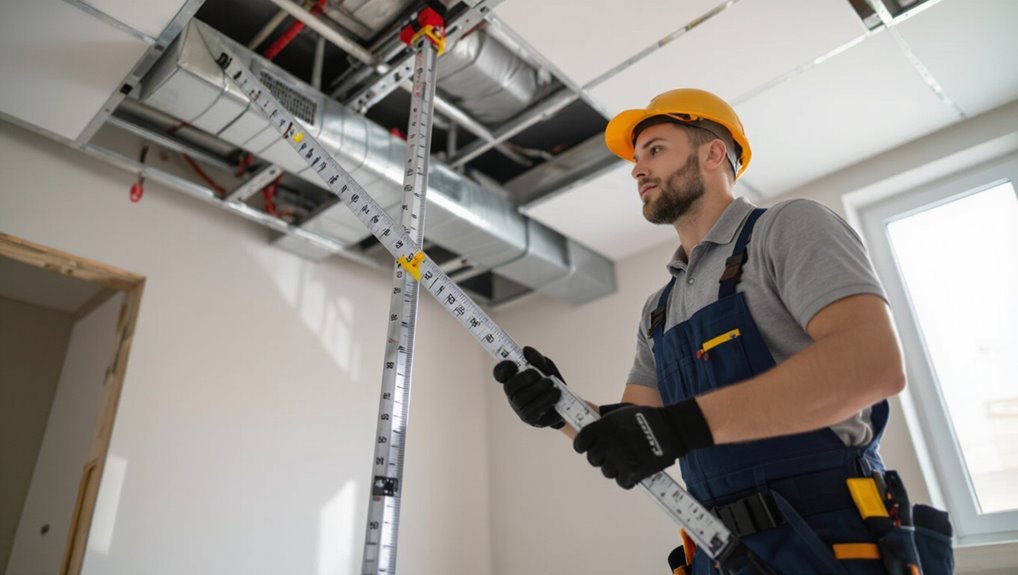 ceiling measurements and obstacles