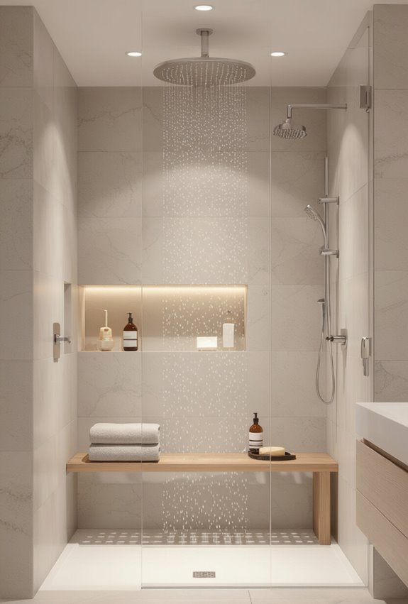 ceiling mounted adjustable rainfall showerhead
