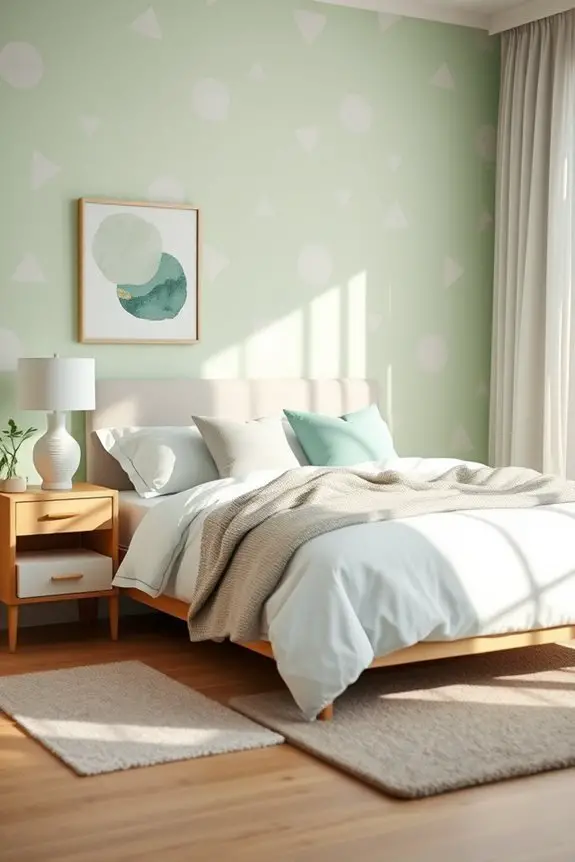 celery green modern bedroom
