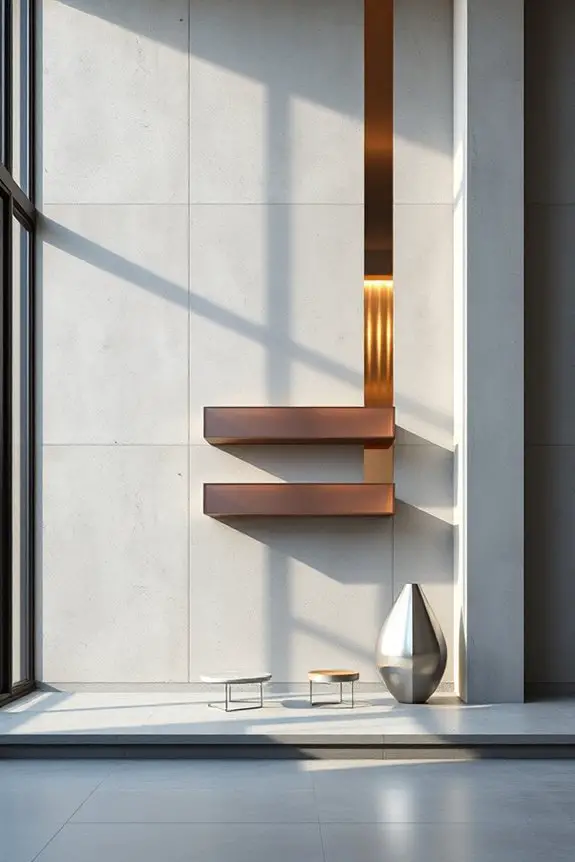 cement plaster metallic accents