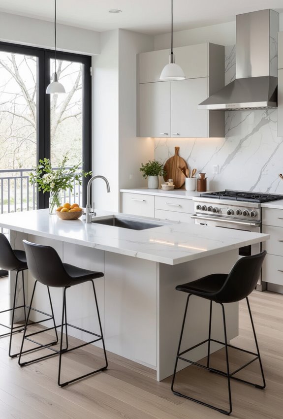 central island prep sink
