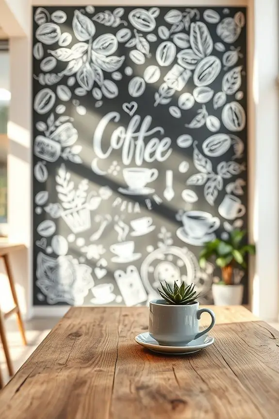 chalk art enhances coffee shop