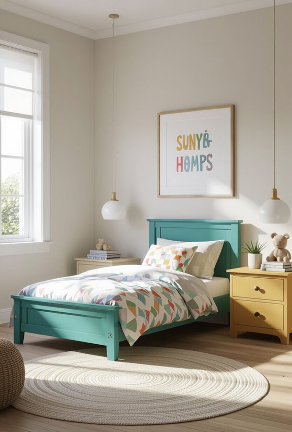 chalk painted cheerful furniture makeover