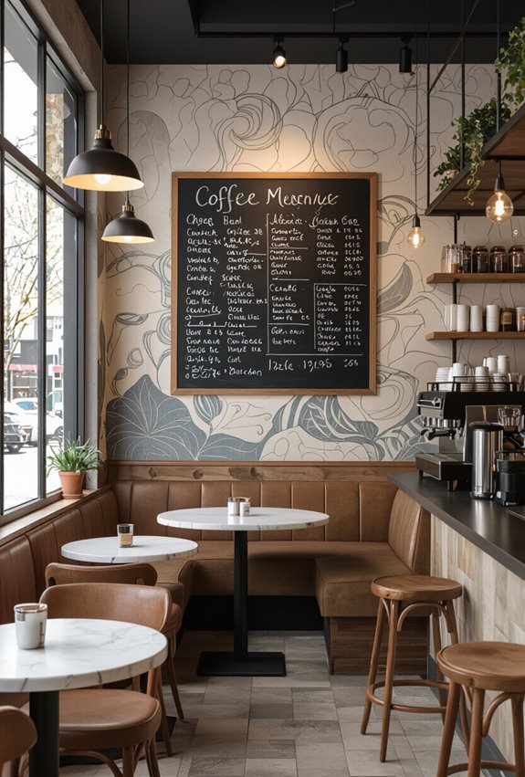 chalkboard art enhances menus