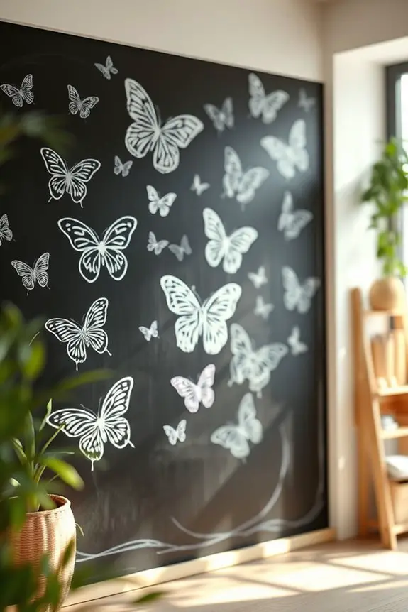 chalkboard butterfly art creativity