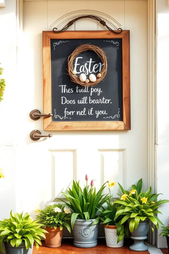 chalkboard easter entryway messages