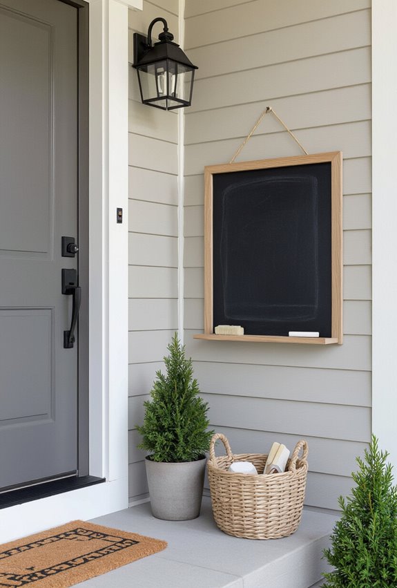 chalkboard entry message area