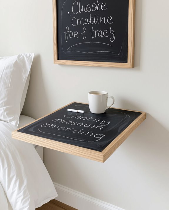 chalkboard floating bedside table