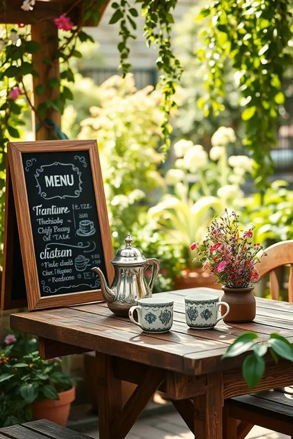chalkboard menu enhances atmosphere