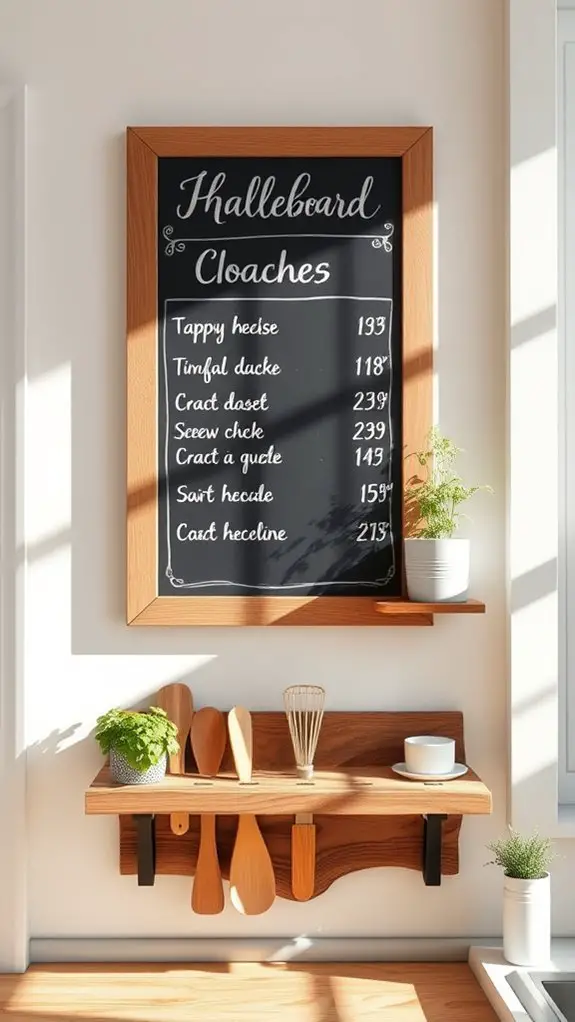 chalkboard menu for organization