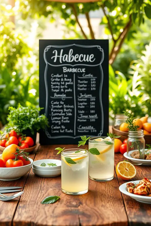 chalkboard menu outdoor creativity