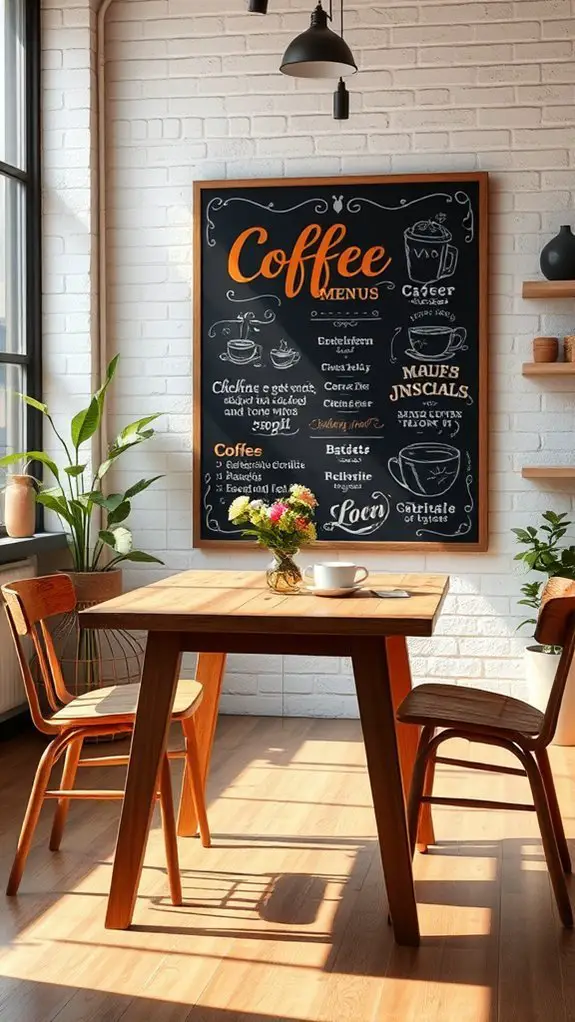 chalkboard menus enhance creativity