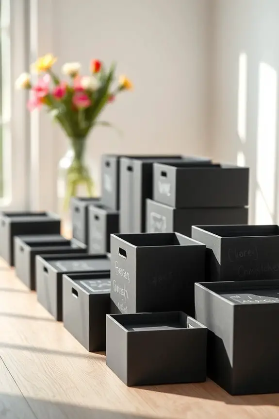 chalkboard paint storage creativity