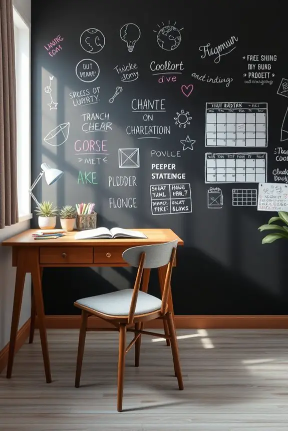 chalkboard wall creativity hub