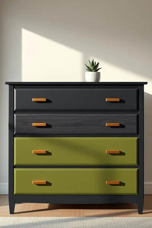charcoal and olive dresser design