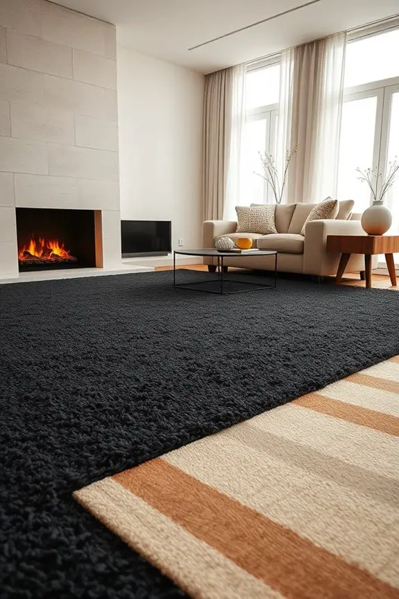 charcoal and warm wood harmony