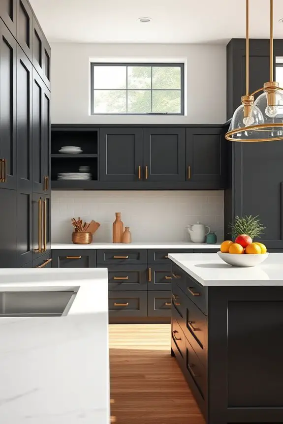 charcoal gray kitchen cabinets