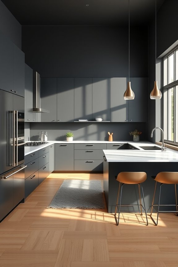 charcoal grey kitchen elegance