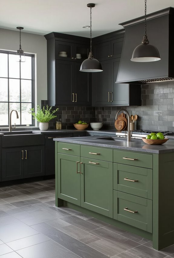 charcoal olive metal minimalism