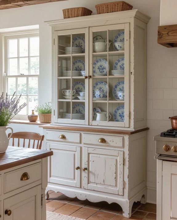 charming antique china display